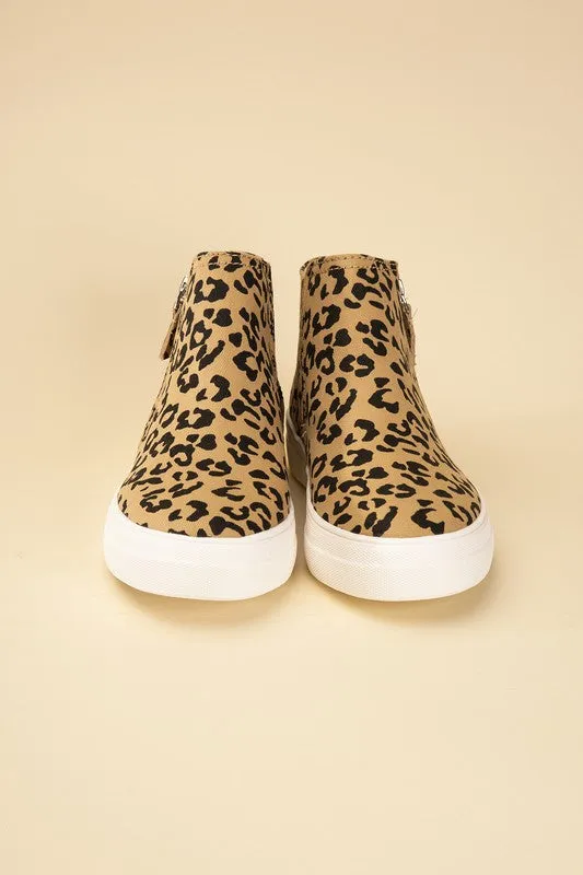 ROUTE High Top Leopard Sneakers