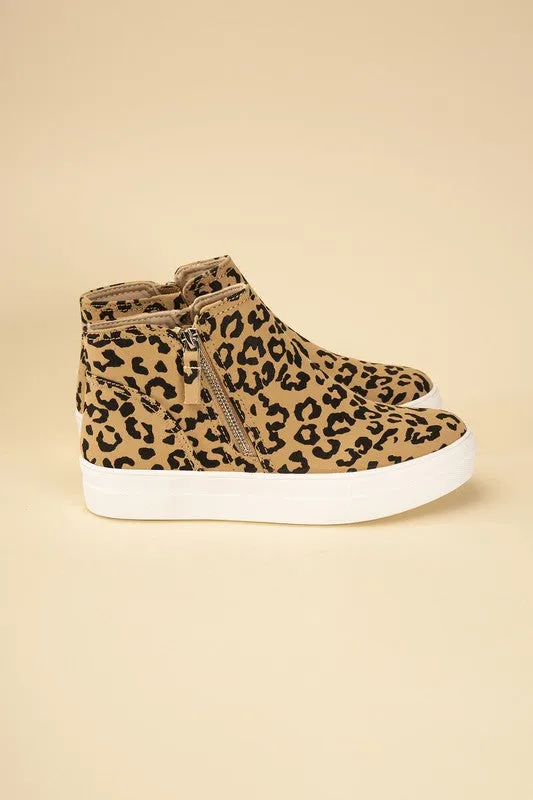 ROUTE High Top Leopard Sneakers