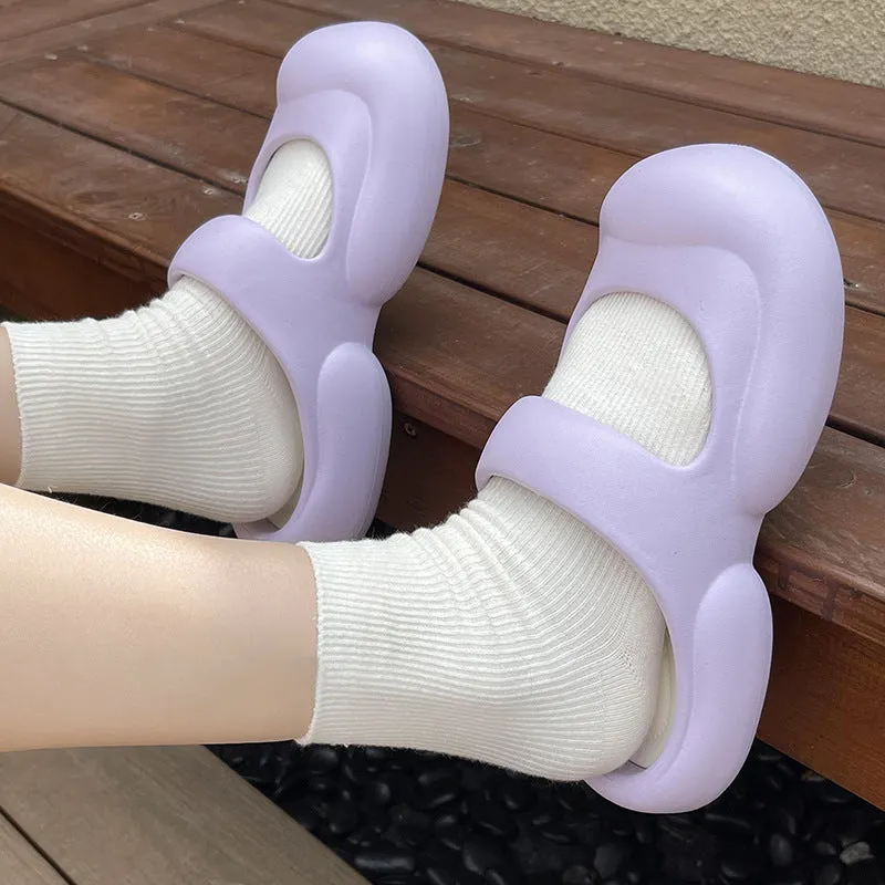 Summer women's toe-toe slippers, ins trendy for girls, outdoor beach slippers, non-slip EVA slippers that feel like shit.