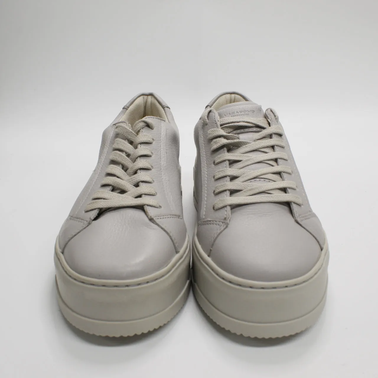 Vagabond Judy Grey Leather Platform Trainers Uk Size 3