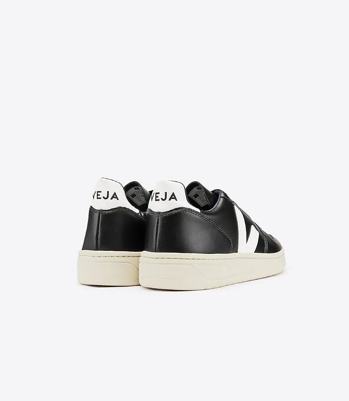 Veja - Black Leather, White Sole Sneakers