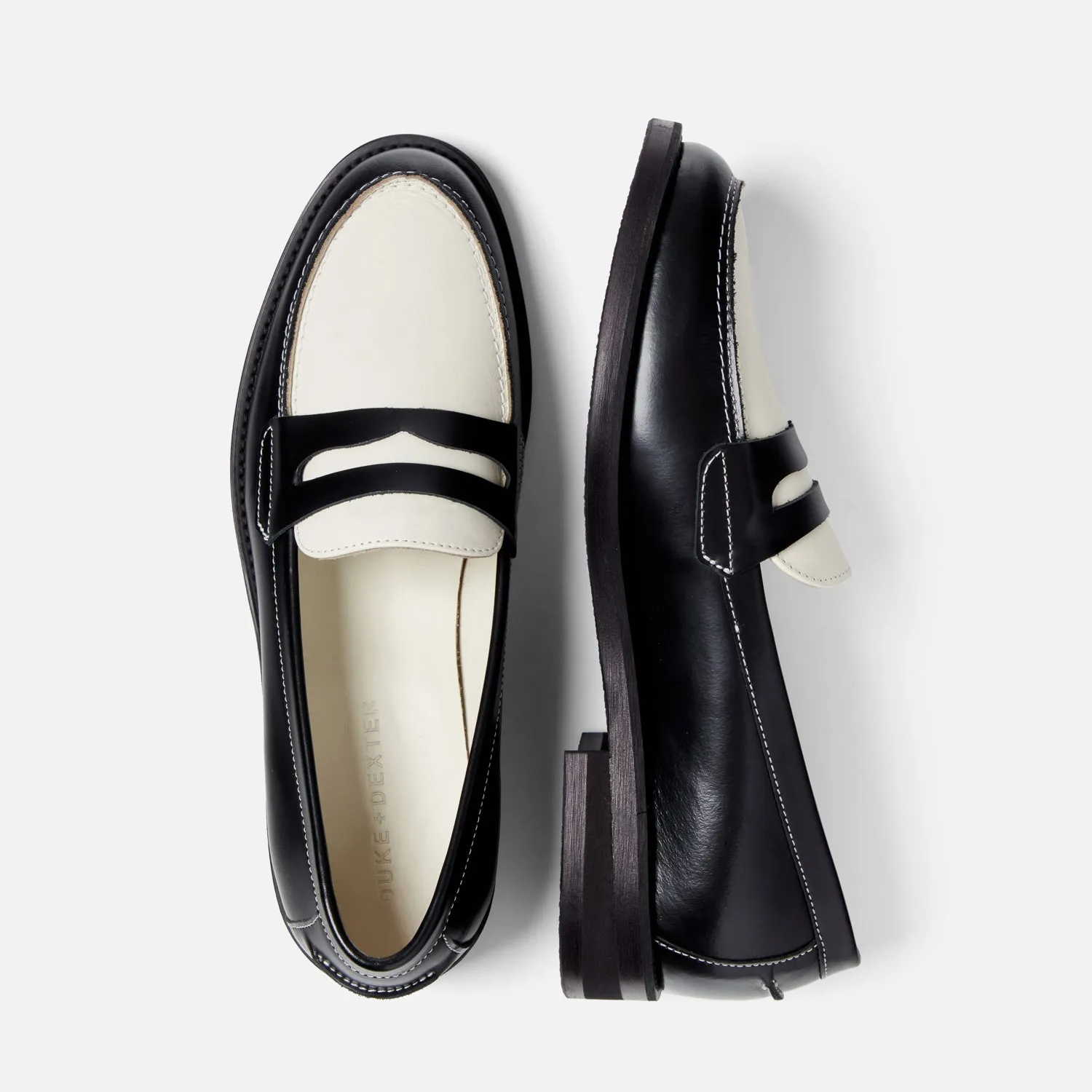 Wilde Black   White Penny Loafer - Women's