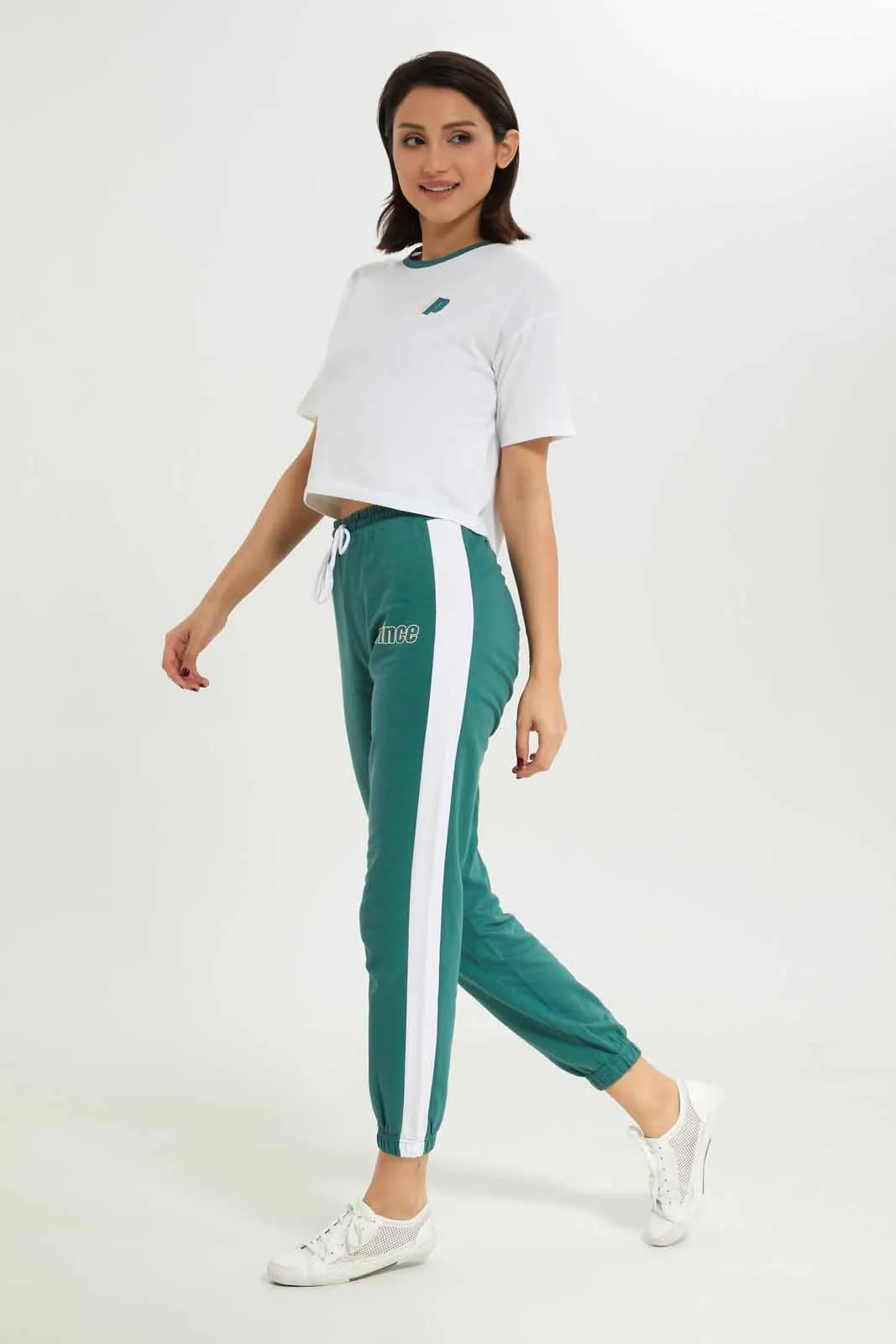 Women Green Prince Print Jogger