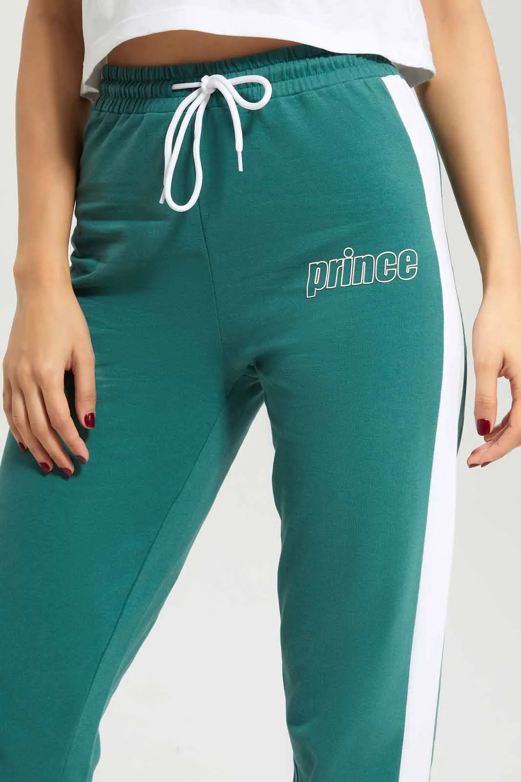 Women Green Prince Print Jogger