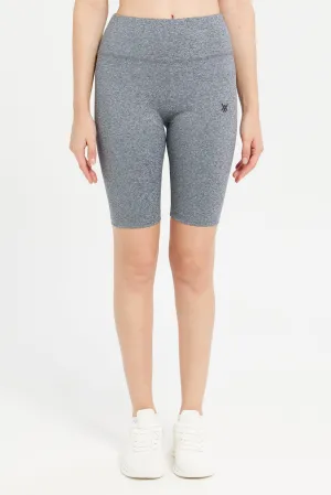 Women Grey Performance Shorts