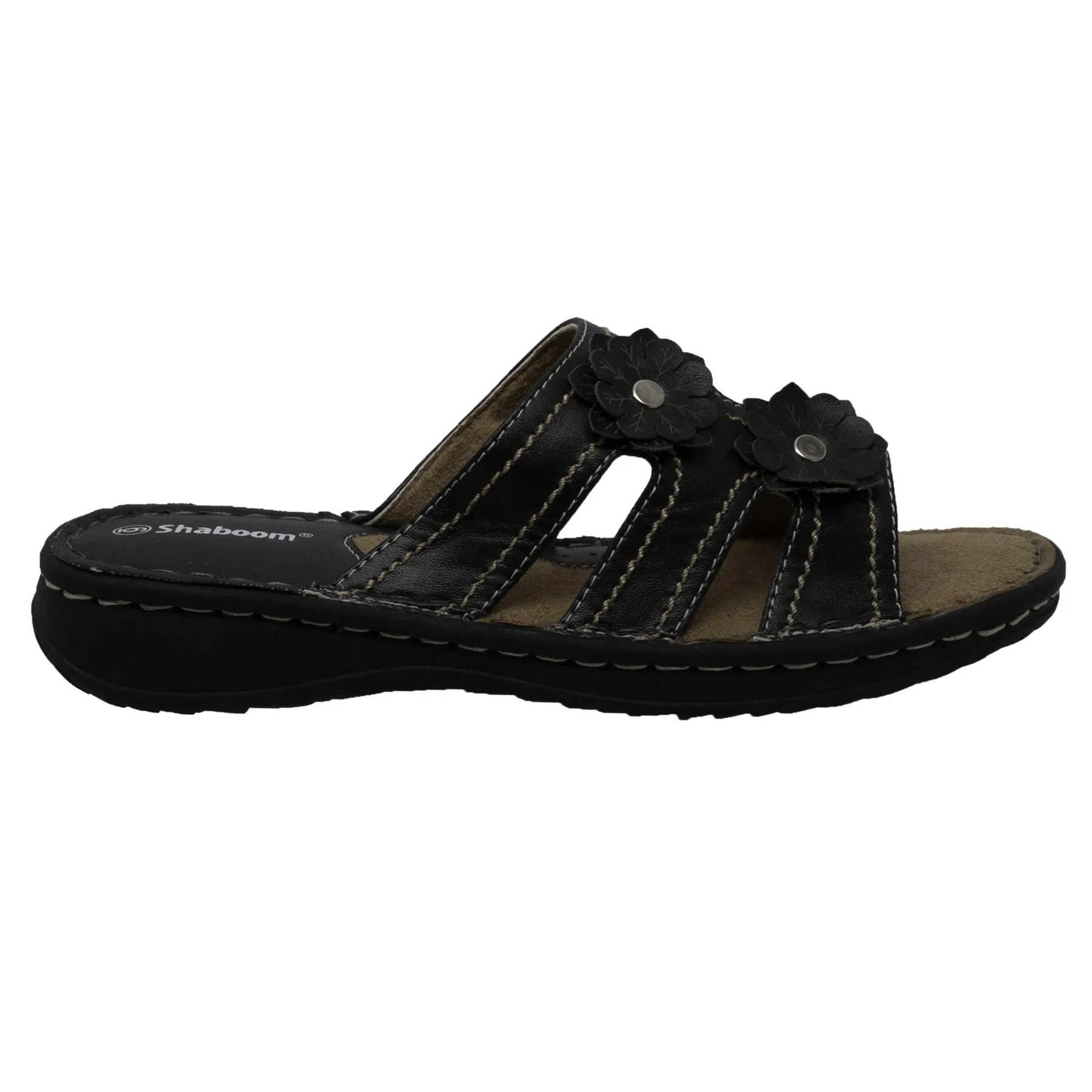 Women's Flower Slide Black - 8566-BK